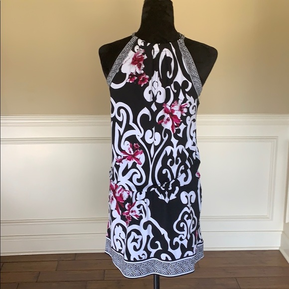 WHBM Tie Around Neck Patterned Dress EUC - Picture 7 of 8
